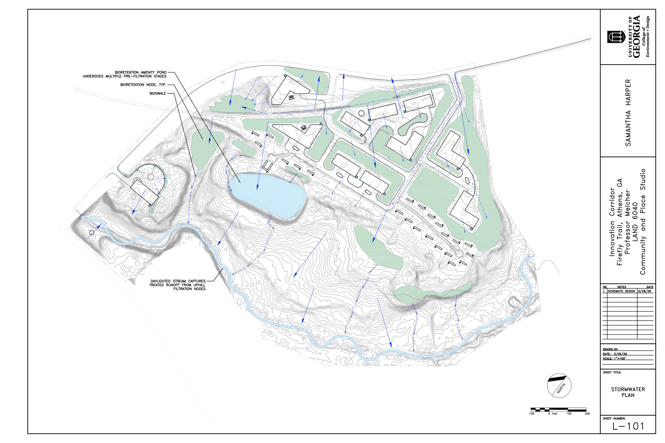 Firefly Stormwater Plan (L-101) &mdash; schematic design